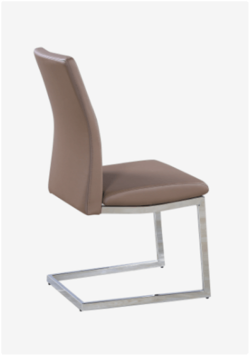 Cappuccino PU Chrome Dining Chairs 