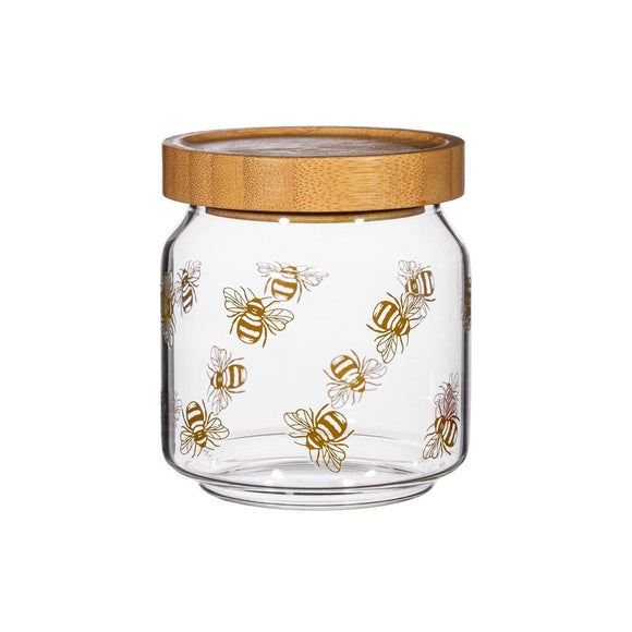 Vintage Bee Glass Storage Jar Small