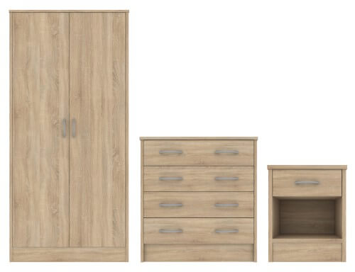 Oak Effect Bedroom Furniture Set