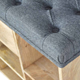 Black Tweed Shoe Storage Bench