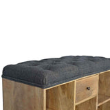 Tweed Solid Wood Shoe Storage Bench