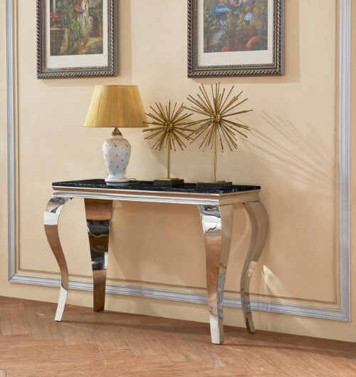 Arriana Black Marble Effect Console Table