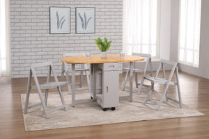 Butterfly Dining Set with 4 Chairs Oak & Grey