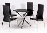 Round Black Glass Dining Table