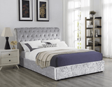Grey Crushed Velvet King Size Bed Frame