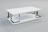 Modern Coffee Table White & Stainless Steel Frame