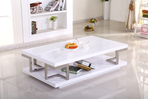 White High Glass Coffee Table