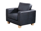 Black PU 1 Seater Sofa 