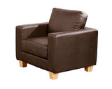 Brown PU 1 Seater Sofa 