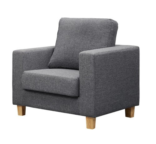 Grey Linen 1 Seater Sofa