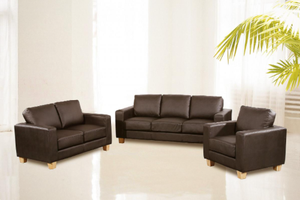 Chesterfield 3 Seater Sofa PU Brown