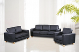 Black 3 Seater Sofa PU