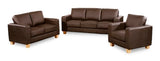 Brown 3 Seater Sofa PU