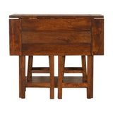 Chestnut Breakfast Table With 2 Stools Folding Table