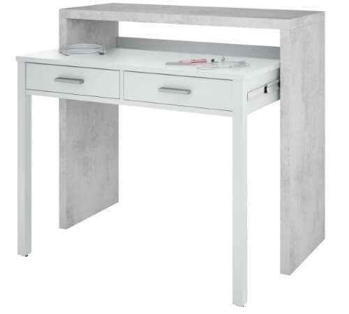 Epping Desk Pull Out White & Concrete