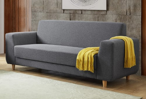 Dark Grey Fabric 3 Seater Sofa