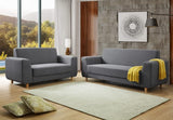 Grey Fabric  Modern 2 Seater Sofa