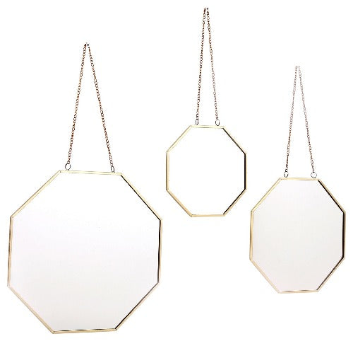 Hexagonal Mirrors Set of 3