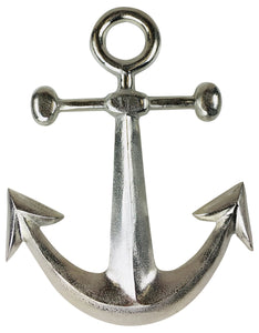 Stylish Silver Anchor Wall Decor - 52cm