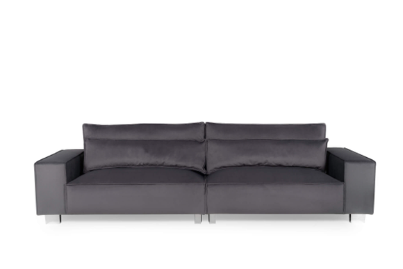 Harleston Fabric Sofa 4 Seater Steel