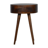 Round Solid Wood Bedside