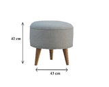 Round Grey Tweed Footstool Dimensions