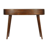 Desk's Elegant Back View in Chestnut Finish