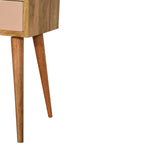 Blush Hand-Painted Small Bedside Table – Solid Mango Wood with Scandinavian Design