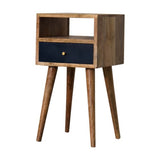 Artistic Navy Blue Bedside Cabinet - Handcrafted Design