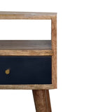 Compact Hand-Painted Bedside Table in Stylish Navy Blue