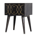Brass Inlay Bedside Table