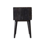 Ash Black Nightstand with 2 Drawers