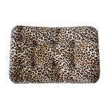 Leopard Print Curved Velvet Bench