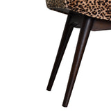 Leopard Print Curved Velvet Bench