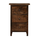 Chestnut Country Style Bedside with 3 Drawers
