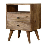 Traditional Two-Drawer Oak-ish Bedside Cabinet