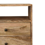 Classic Bedside Table in Oak-ish Finish with Storage Options