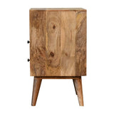 Chic Two-Drawer Bedside in Classic Oak-ish Design