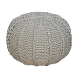 Sea Green Cable Pouffe