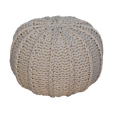 Cream Cable Pouffe