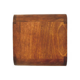 Small Wall Hanging Nightstand - Curved Chestnut Design