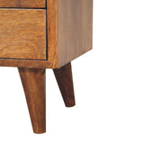 Mini Classic Chestnut Bedside – Solid Mango Wood with Brass Accents