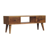 Classic Oak-ish Coffee Table – Solid Mango Wood with Storage