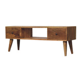 Classic Oak-ish Coffee Table – Solid Mango Wood with Storage