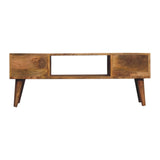 Classic Oak-ish Coffee Table – Solid Mango Wood with Storage