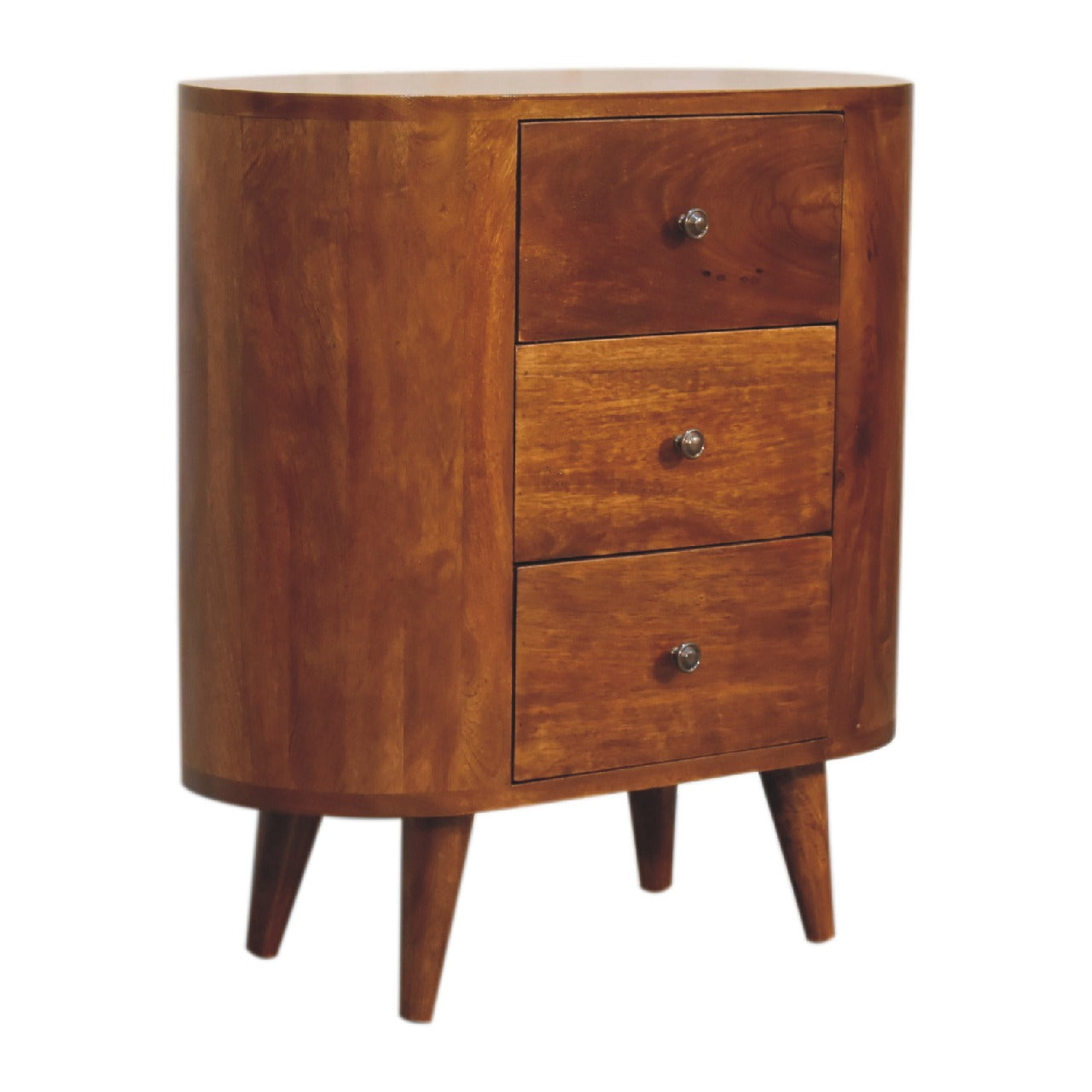 mini 3 drawer dresser Mini Chestnut Cabinet – 3-Drawer Solid Mango Wood Storage Unit –  InterDesign Boutique