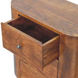 Mini Chestnut Cabinet – 3-Drawer Solid Mango Wood Storage Unit