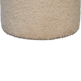 Chic and Comfortable: Cream Bouclé Upholstered Footstool