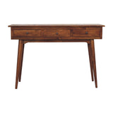 Large Chestnut Hallway Console Table – Solid Mango Wood with 3 Drawers