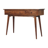 Large Chestnut Hallway Console Table – Solid Mango Wood with 3 Drawers